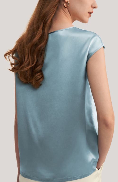 Lilysilk Basic Cap Sleeves Silk Tee In Green