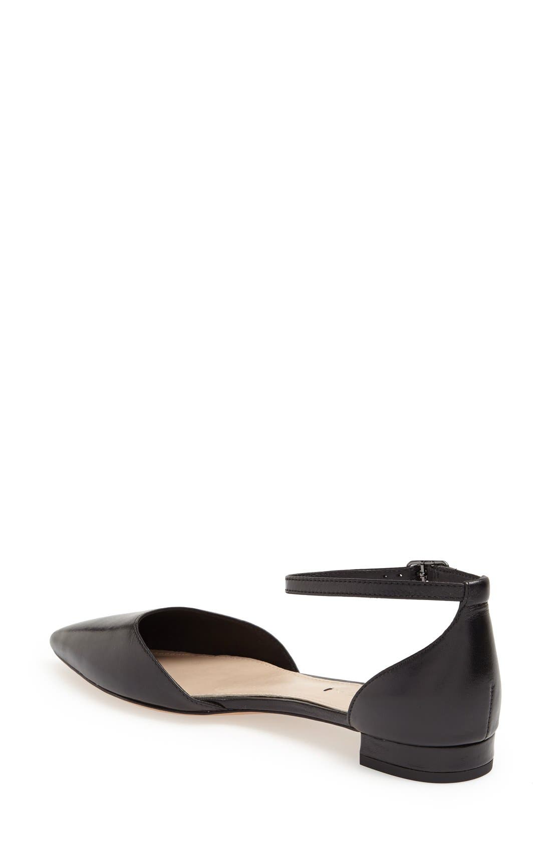 'Vanna' d'Orsay Flat, Alternate, color, BLACK METALLIC NAPPA