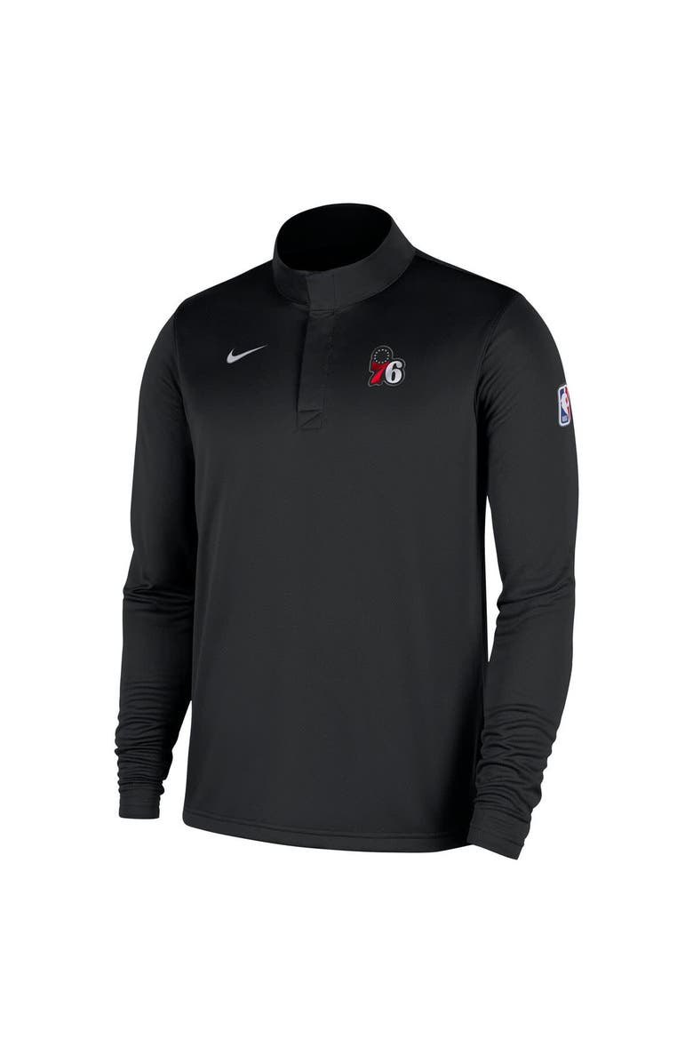 Nike Men's Nike Black Philadelphia 76ers 2025/26 Authentic Coaches Quarter-Zip Dri-Fit Top, Alternate, color, Black