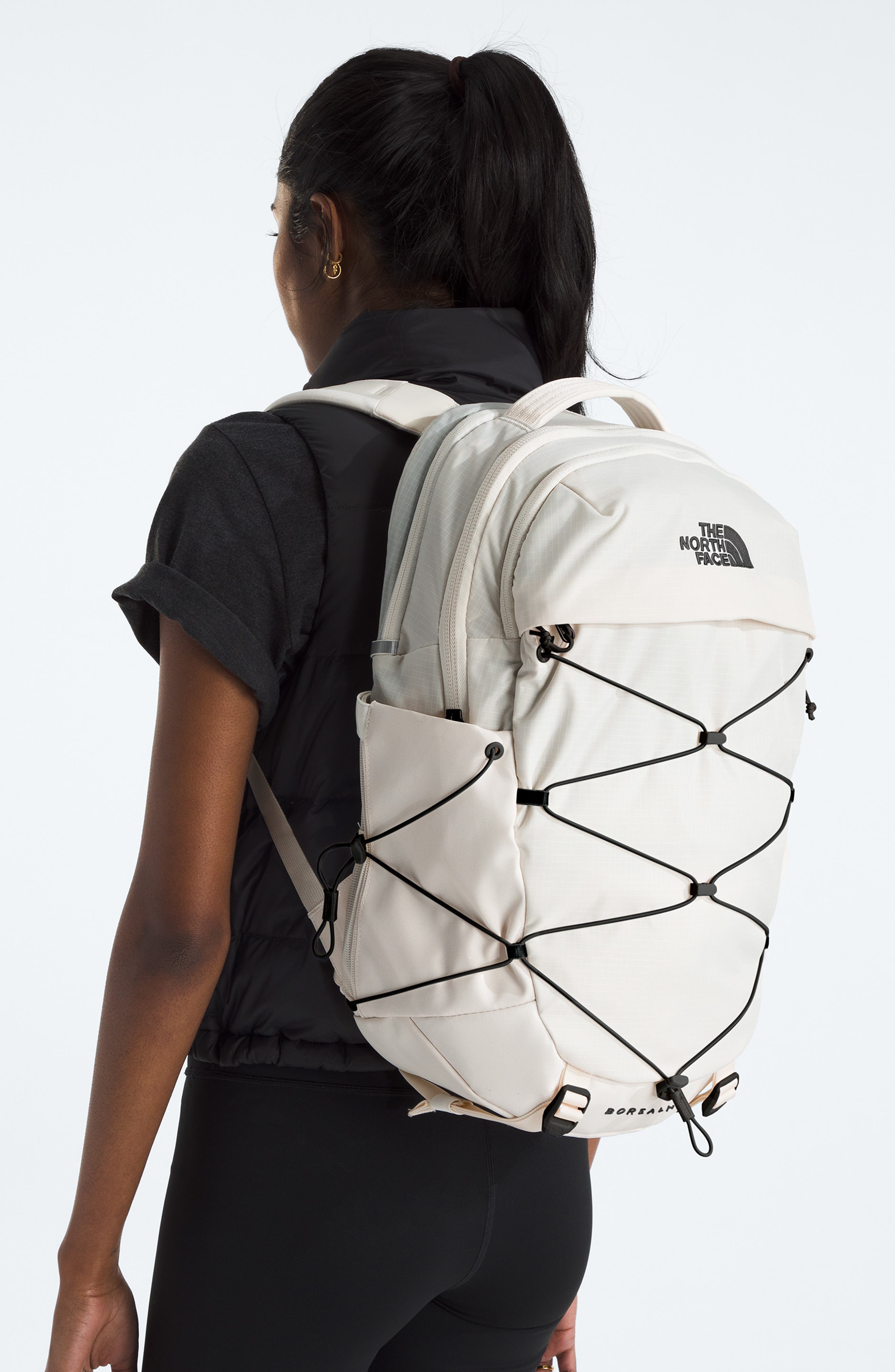 Borealis Water Repellent Backpack, Alternate, color, WHITE DUNE/ TNF BLACK