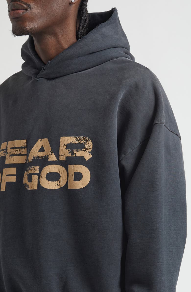 Fear of God Logo Graphic Hoodie, Alternate, color, Black Black