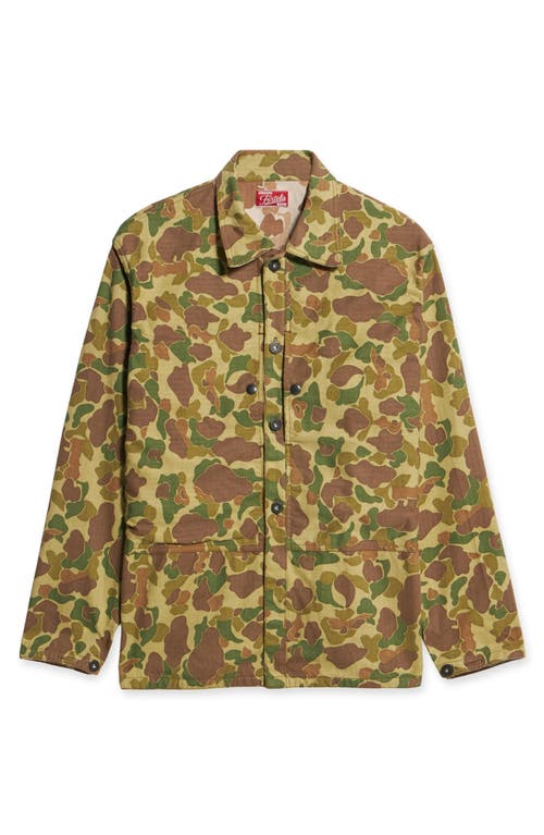 Fortela Frog Cotton Camouflage Overshirt In Green