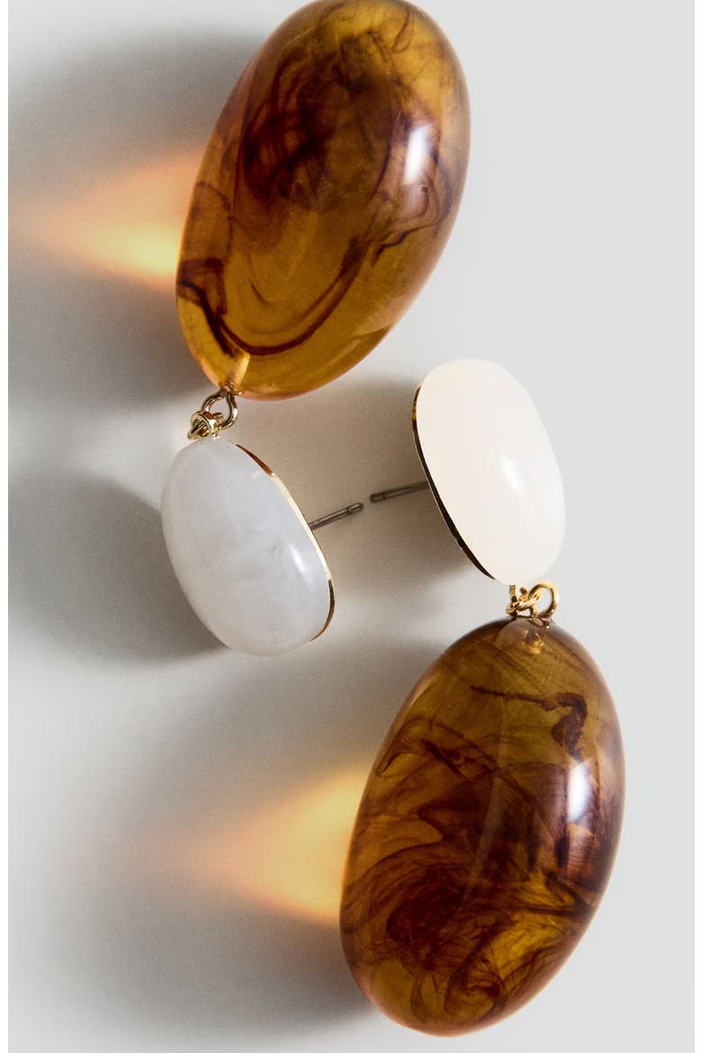 Mixed Pendant Drop Earrings, Alternate, color, BROWN