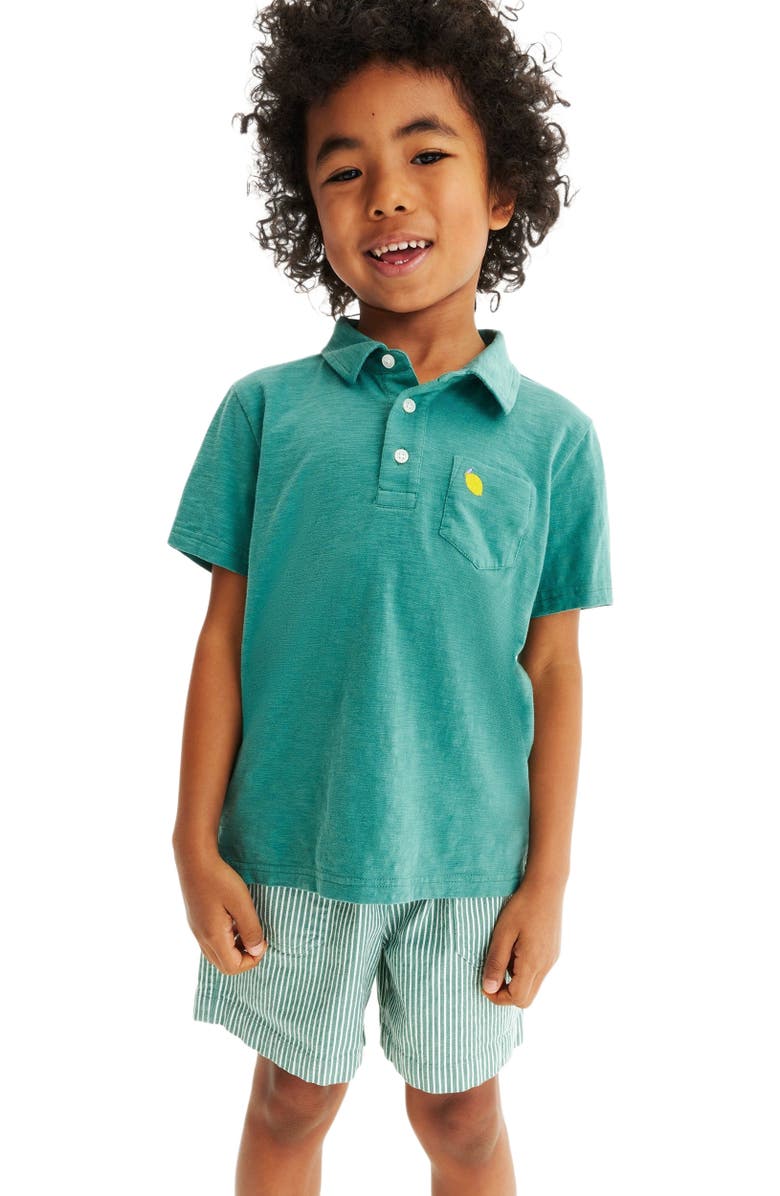 Primary Kids Stretch Chino Short In Boardwalk Stripe, Alternate, color, Sunwashed Teal Union Stripe