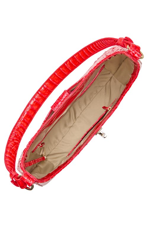 Brahmin Fallon Croc Embossed Leather Shoulder Bag