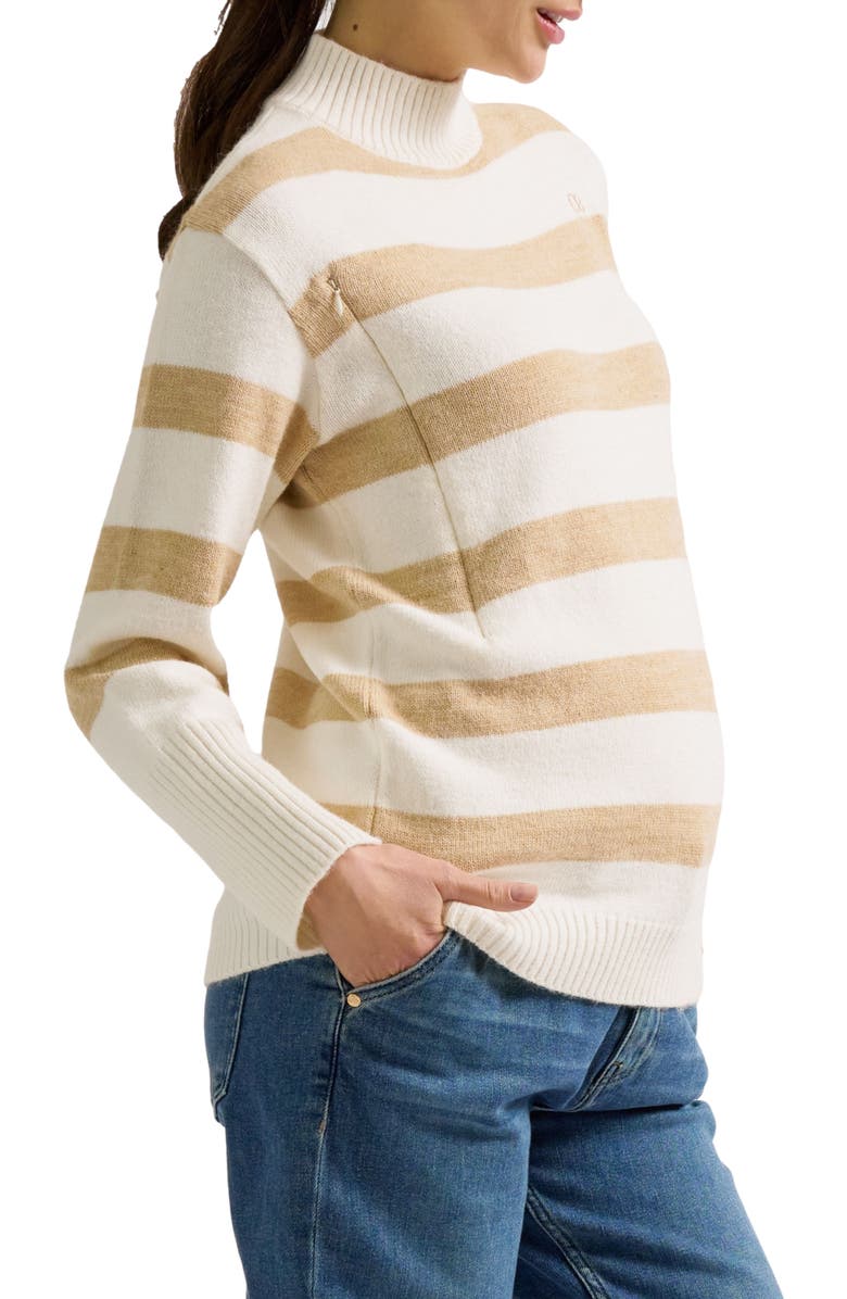 Cache Coeur Cabourg Maternity & Nursing Sweater, Alternate, color, Beige/Ivory