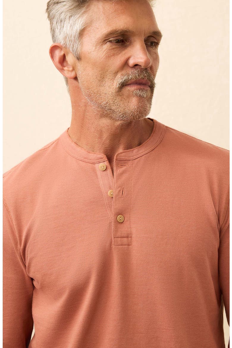 Long Sleeve Waffle Henley, Alternate, color, DUSTY SIENNA