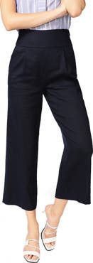 Court & Rowe Linen Blend Crop Wide Leg Trousers