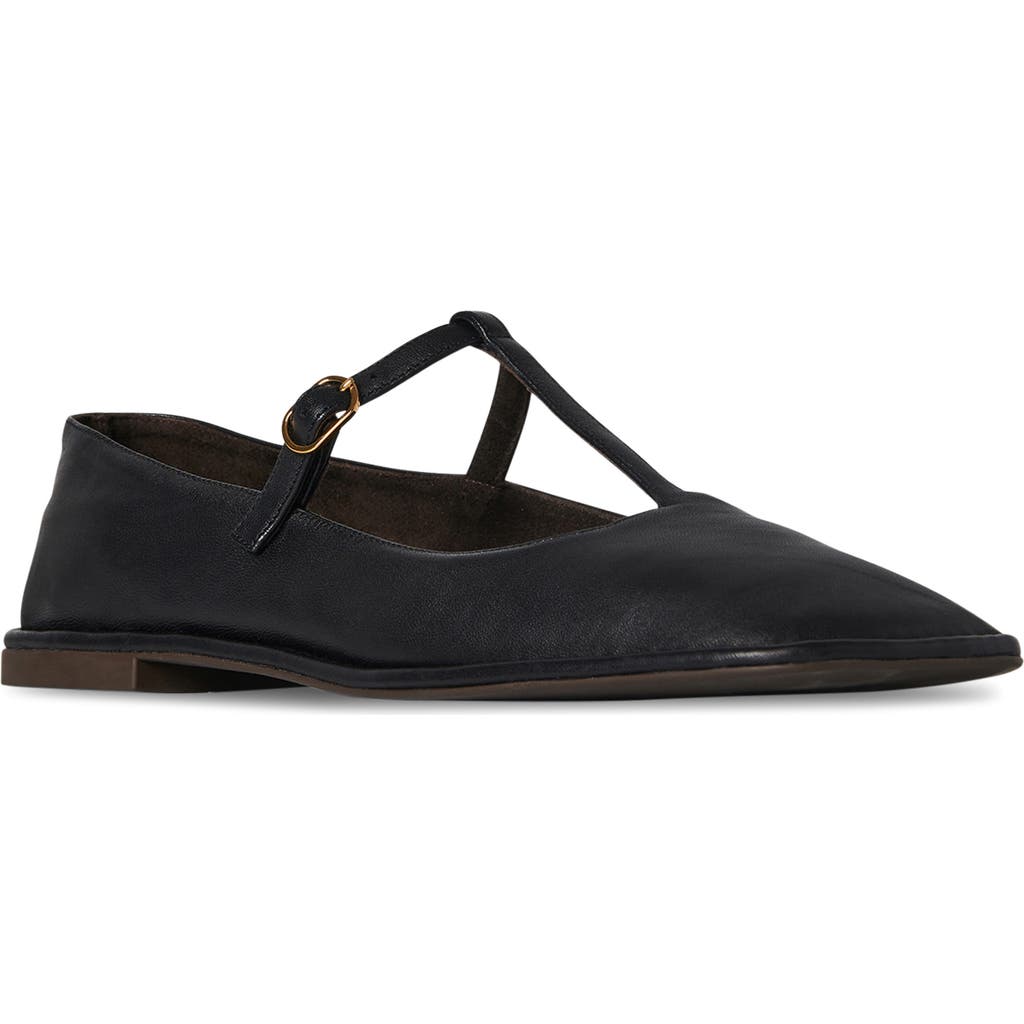 The Row T-strap Mary Jane Flat In Black