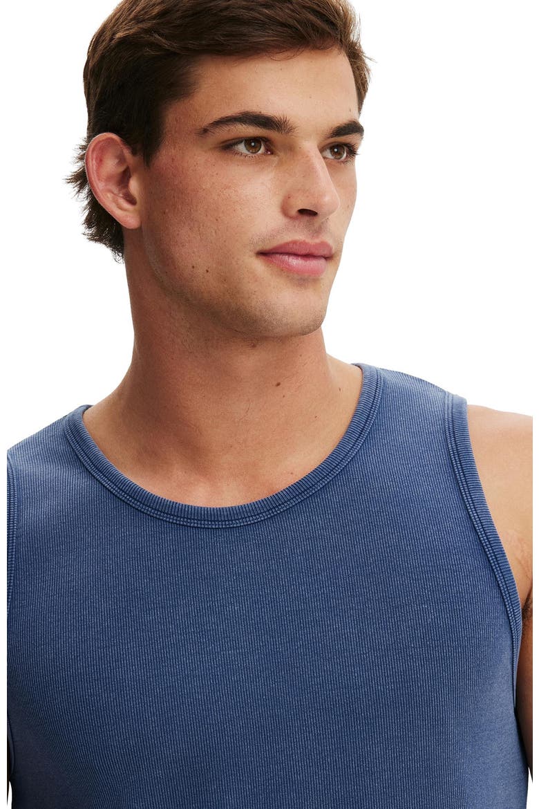 Men's Rib Tank, Alternate, color, True Navy Wash