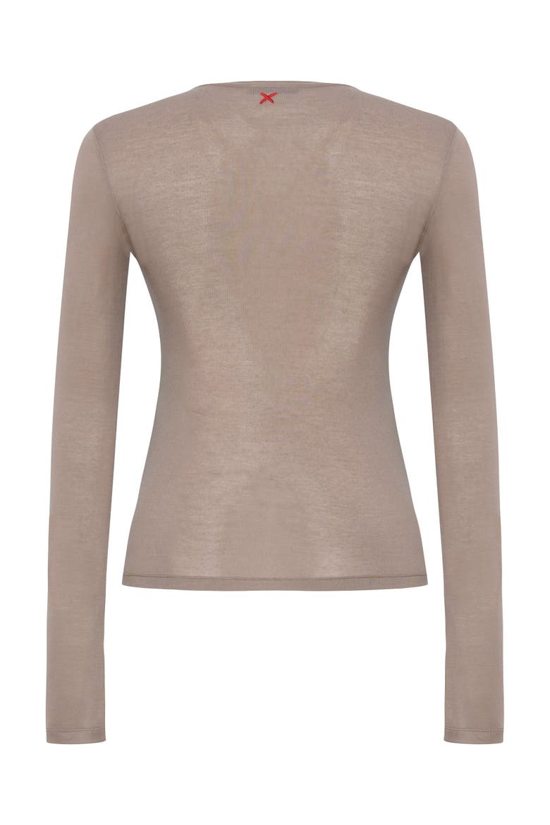Silken Touch Sheer Long-Sleeve Top, Alternate, color, beige