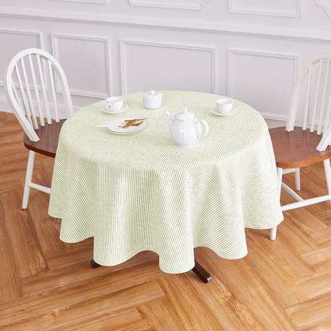 Linen Round Tablecloth - Narrow Stripe