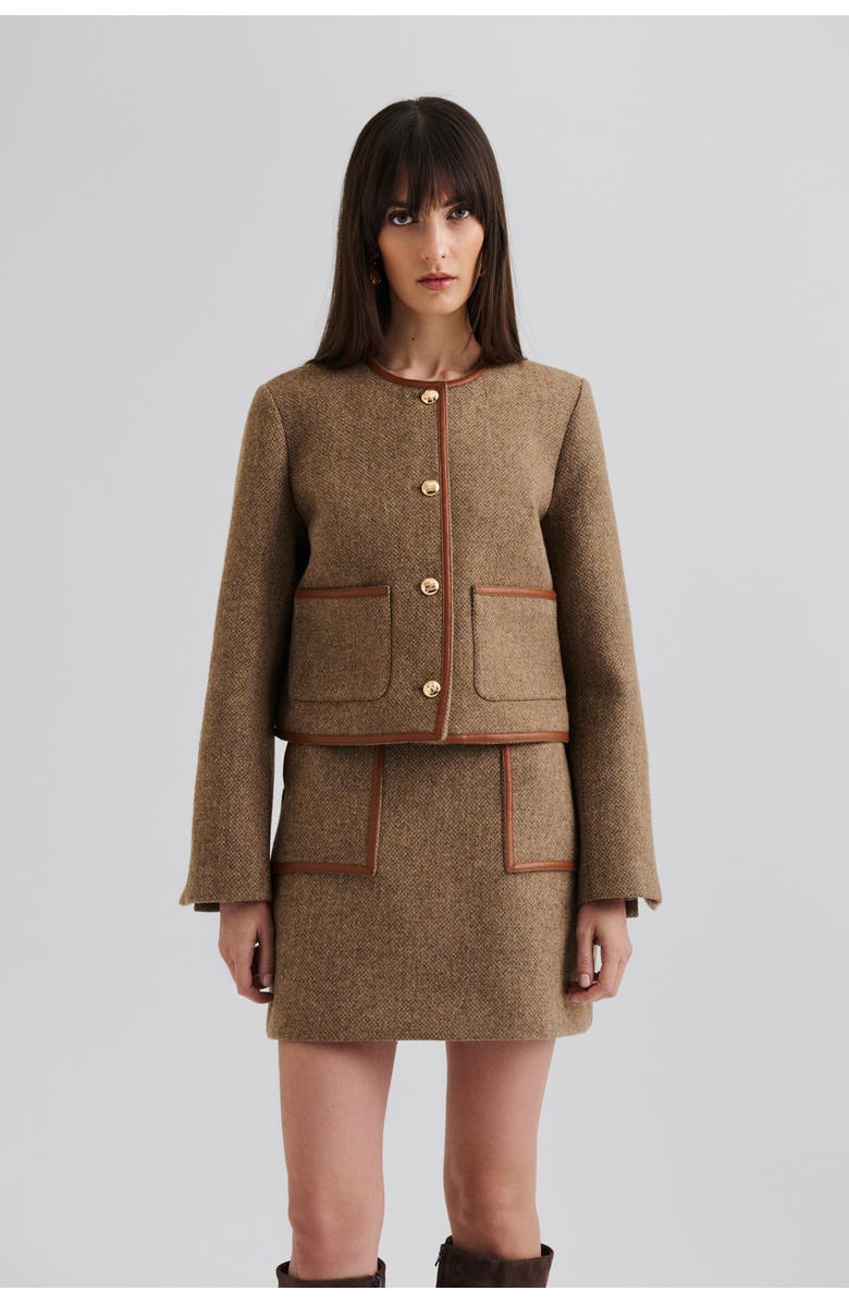 Malina Ninette Dressed Wool Jacket, Alternate, color, Taupe