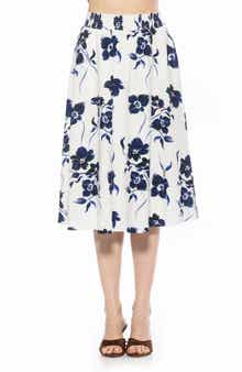 Alexia Admor Kliene Floral Smocked A-Line Skirt