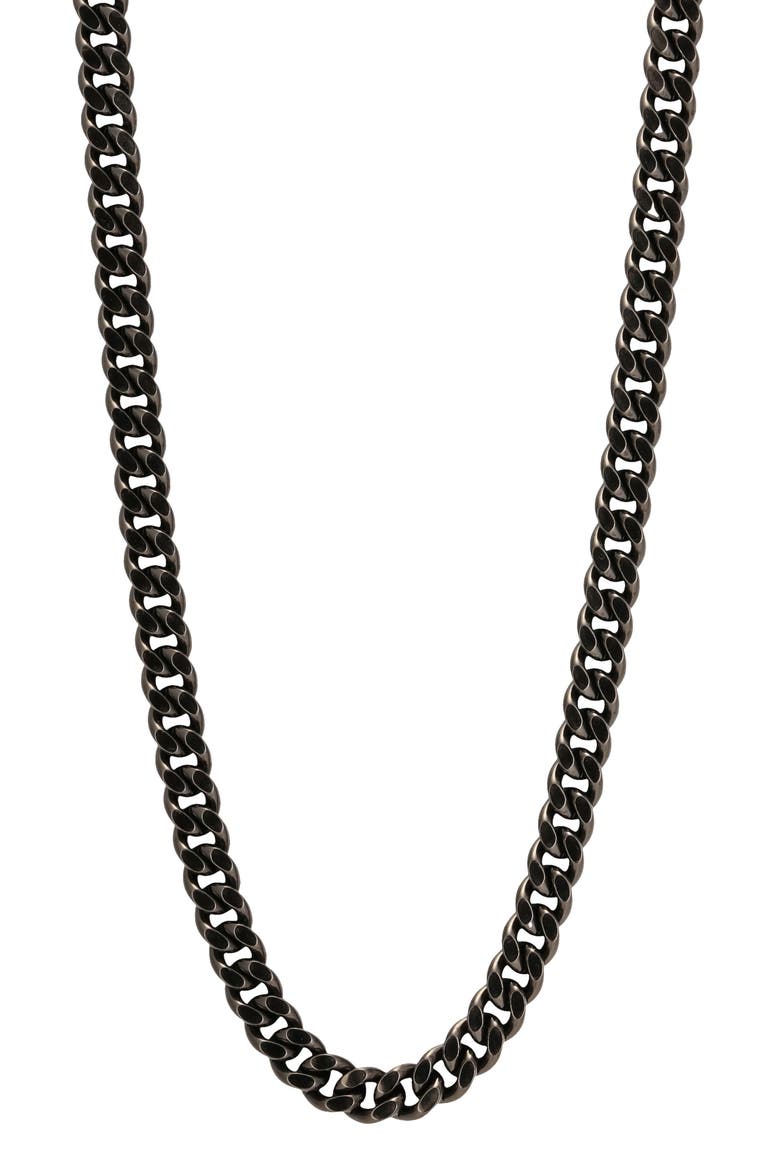 Men's Curb Chain Necklace, Alternate, color, GUNMETAL