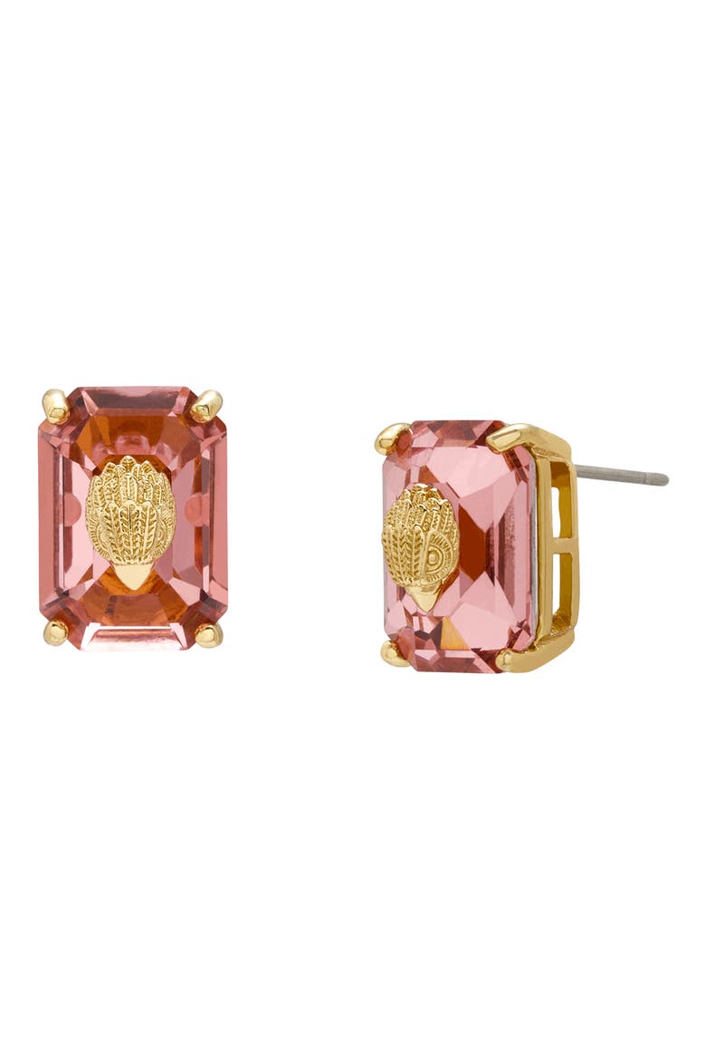 Crystal Emerald Stud Earrings, Main, color, ROSE