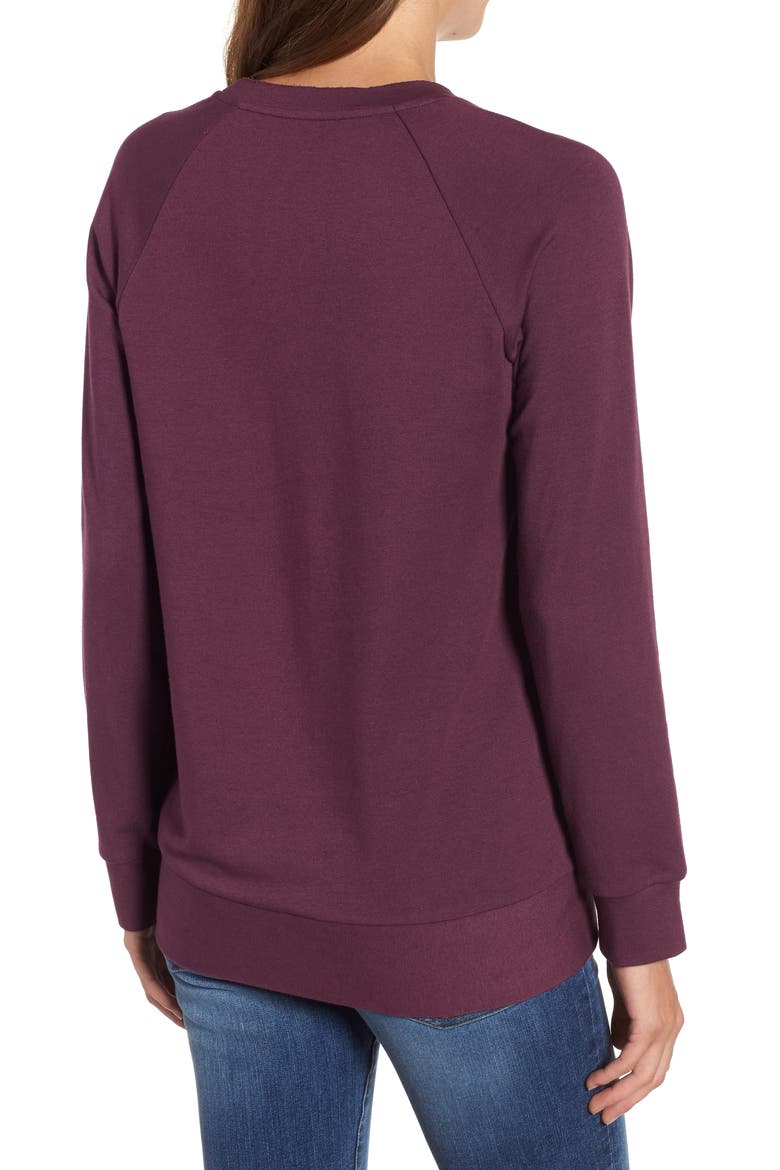 Tie Knot Sweatshirt, Alternate, color, PURPLE POTENT