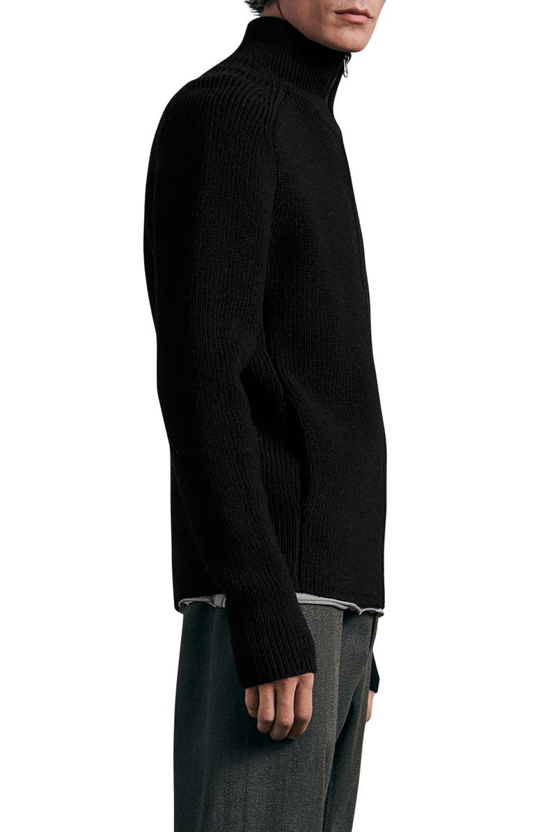 rag & bone Andrew Merino Wool Zip Sweater, Alternate, color,