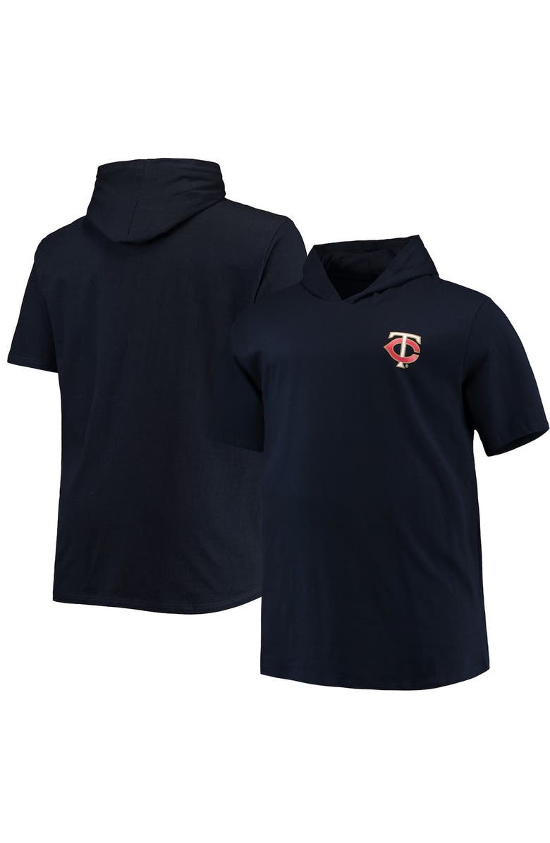 PROFILE Men's Navy Minnesota Twins Big & Tall Jersey Short Sleeve Pullover Hoodie T-Shirt, Main, color, 