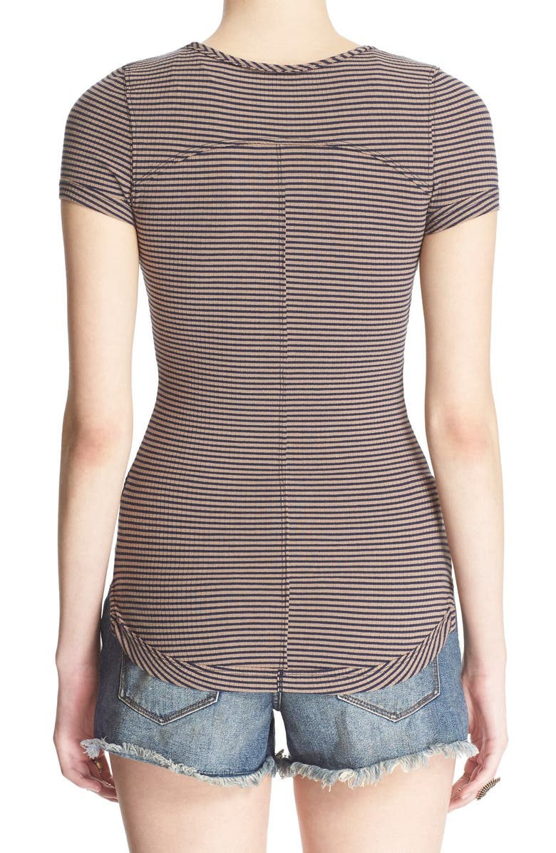 Free People 'Frenchie' Stripe Cutout Tee, Alternate, color,