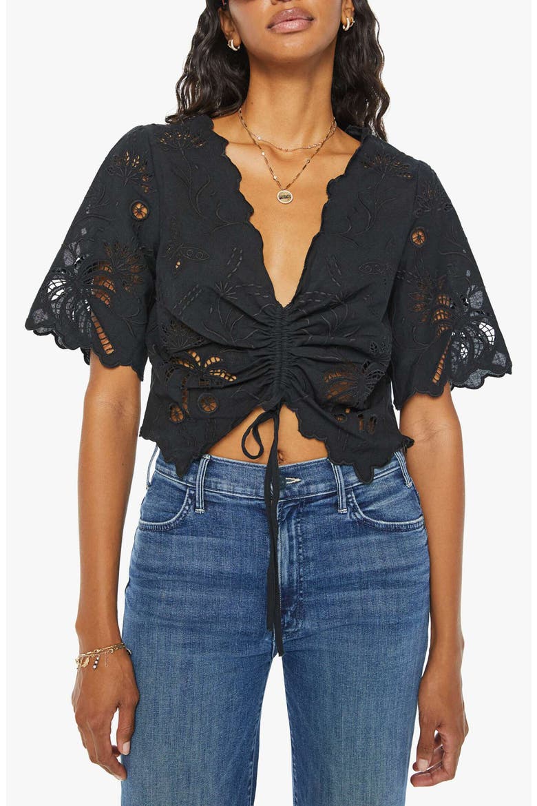 The Social Butterfly Lace Crop Top, Main, color, PALMS UP