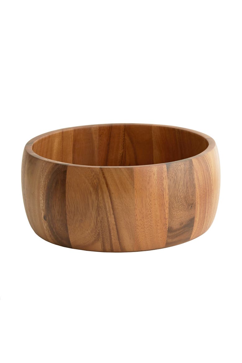 Acacia Wood Calabash Bowl, Large 5-Inch x 12-Inch Diameter, Main, color, Brown