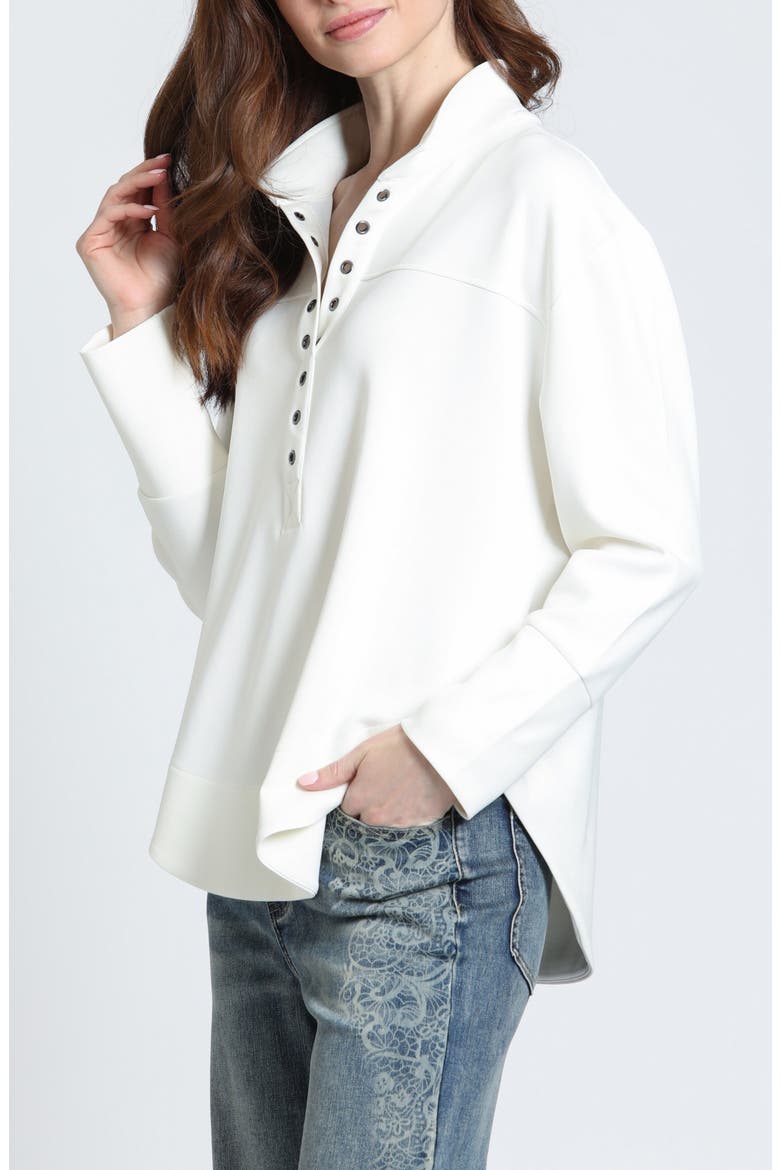 Grommet Henley Long Sleeve Top, Alternate, color, CLOUD WHITE