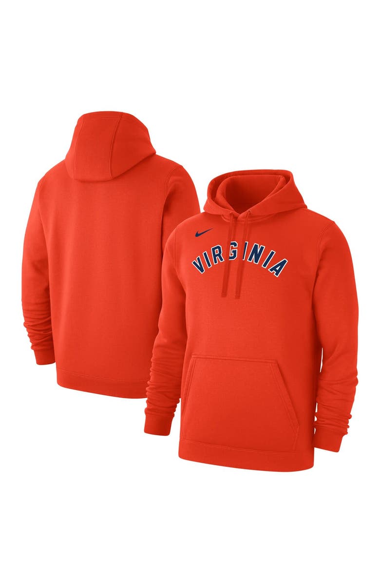 Nike Men's Nike  Orange Virginia Cavaliers Logo Club Fleece Pullover Hoodie, Main, color, Orange