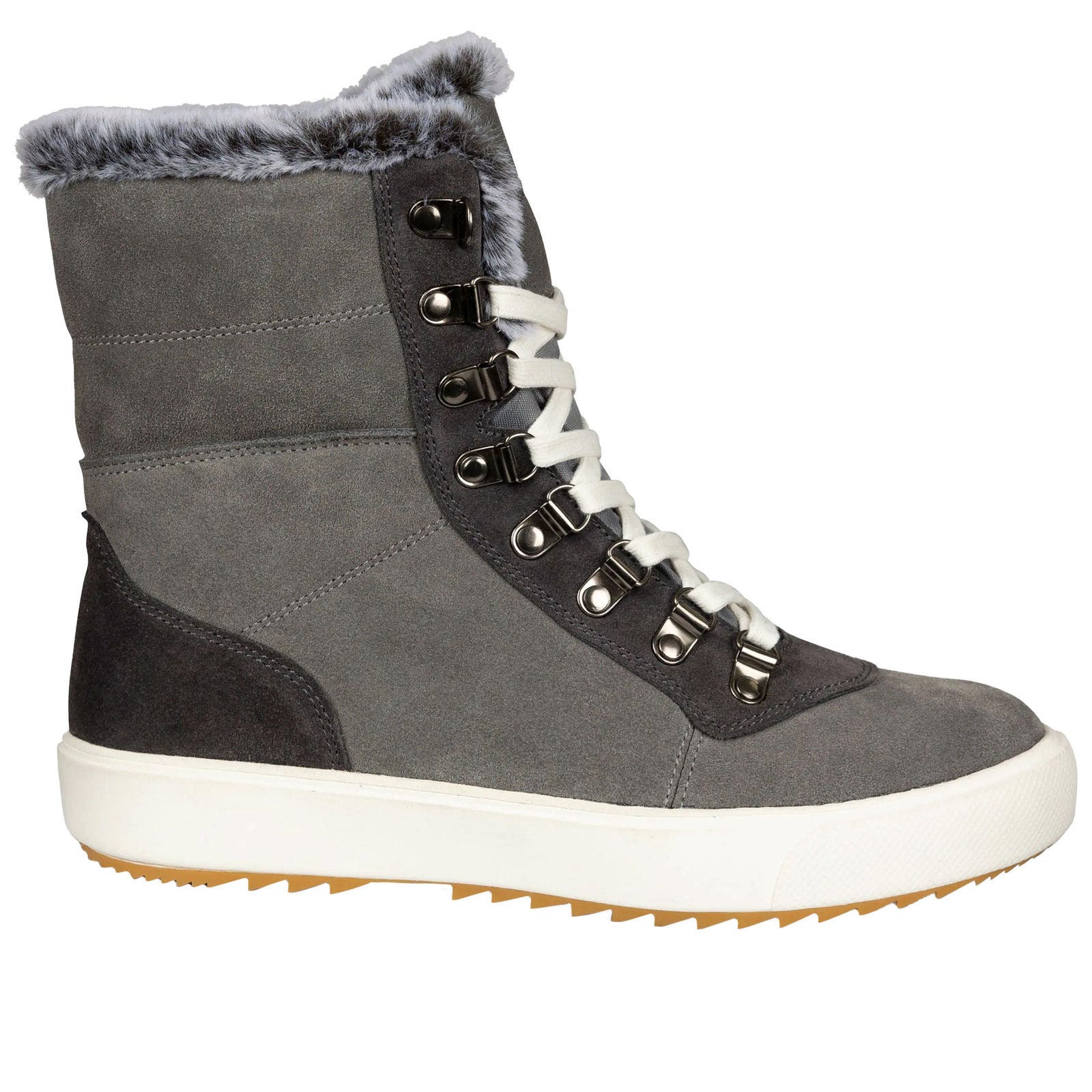 Korinna Suede Lace Up Snow Boots, Alternate, color, Gray