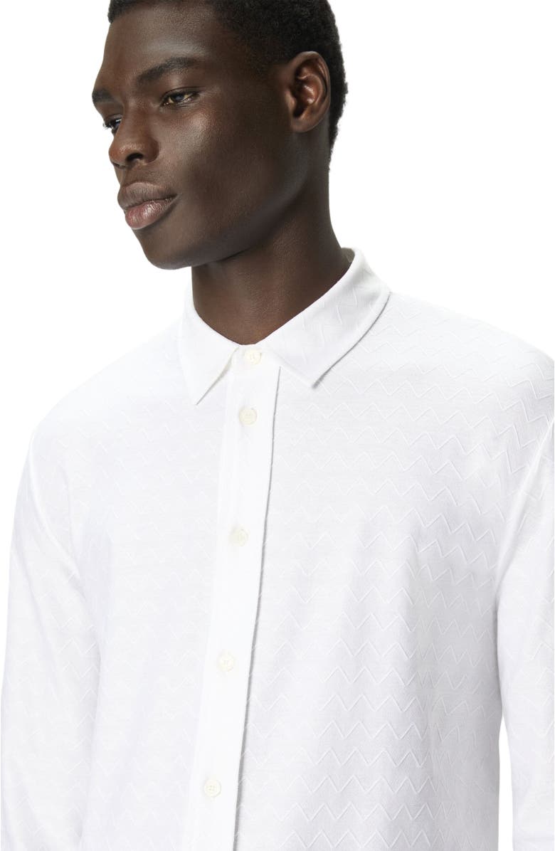 Missoni Zigzag Jersey Cotton Shirt Tone On Tone, Alternate, color, White