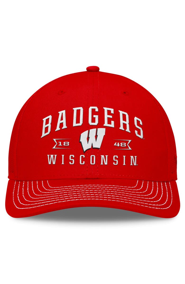 TOP OF THE WORLD Men's Top of the World Red Wisconsin Badgers Carson Trucker Adjustable Hat, Alternate, color,