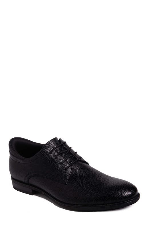 Marc Joseph New York State Street Hands Free Technology Leather Plain Toe Dress Oxford, Main, color, Black Grainy Leather