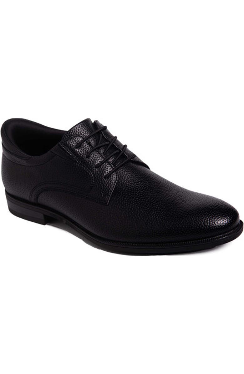 Marc Joseph New York State Street Hands Free Technology Leather Plain Toe Dress Oxford, Main, color, Black Grainy Leather