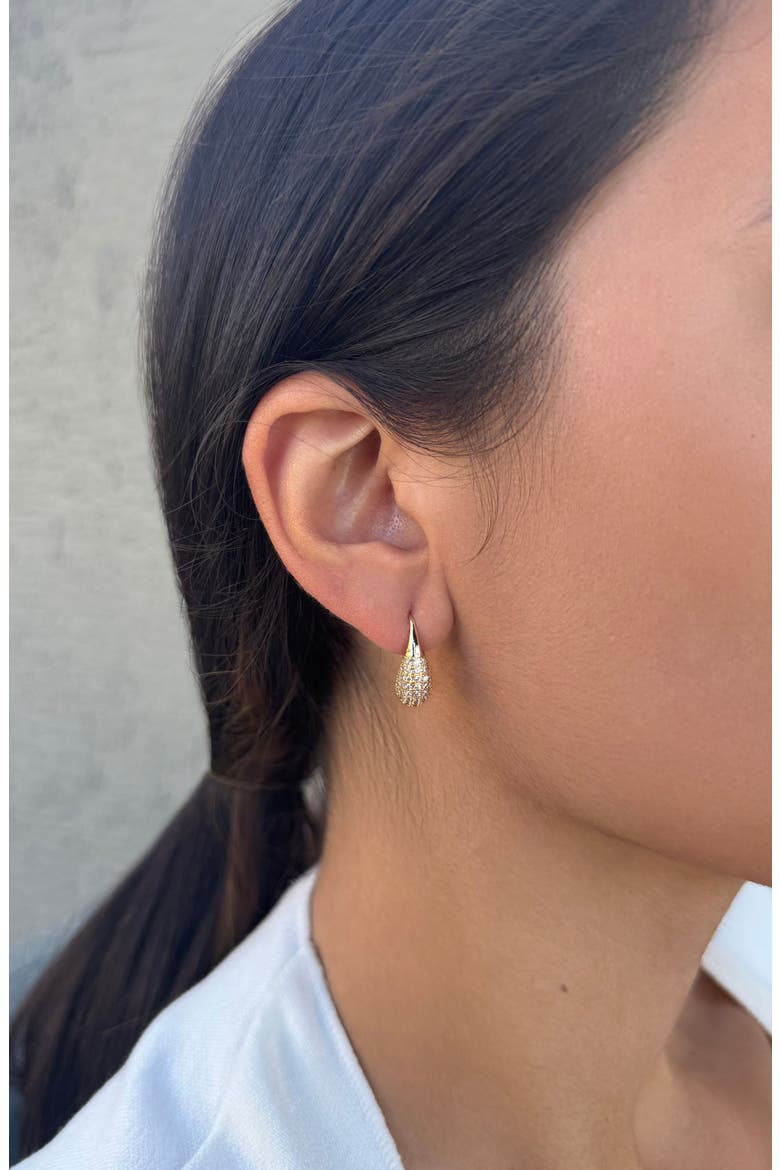Cubic Zirconia Teardrop Earrings, Alternate, color, GOLD