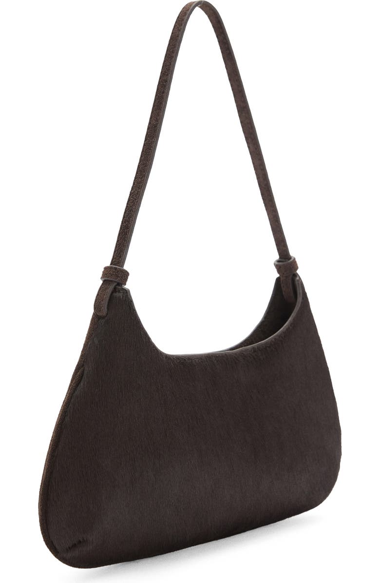 MANGO Leather & Genuine Calf Hair Shoulder Bag, Alternate, color,