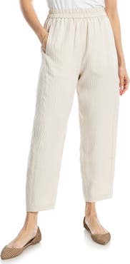 MAX STUDIO Textured Twill Barrel Leg Pants