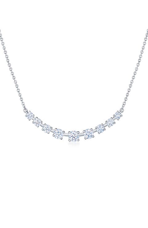 Starry Night Diamond Bar Pendant Necklace