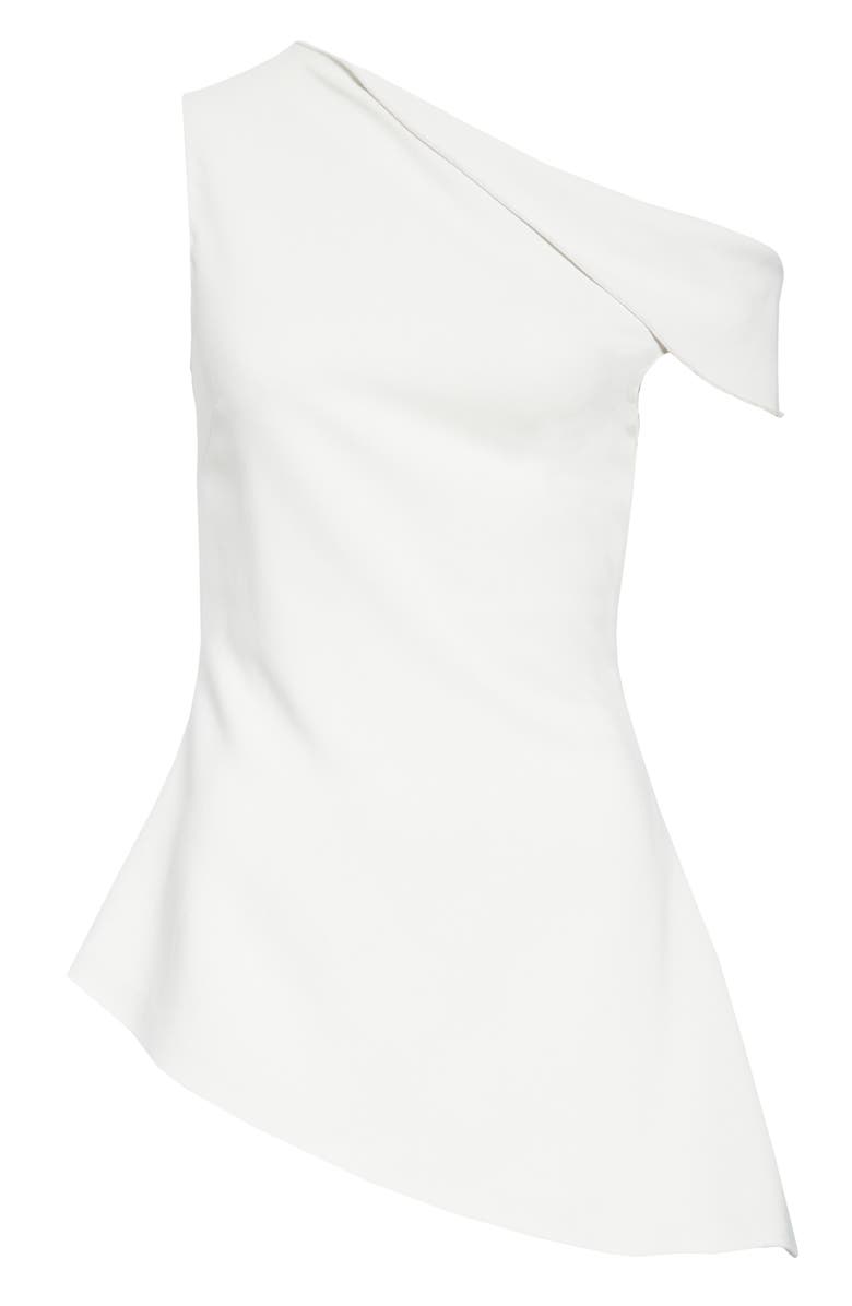 Rosetta Getty One-Shoulder Jersey Blouse, Alternate, color,