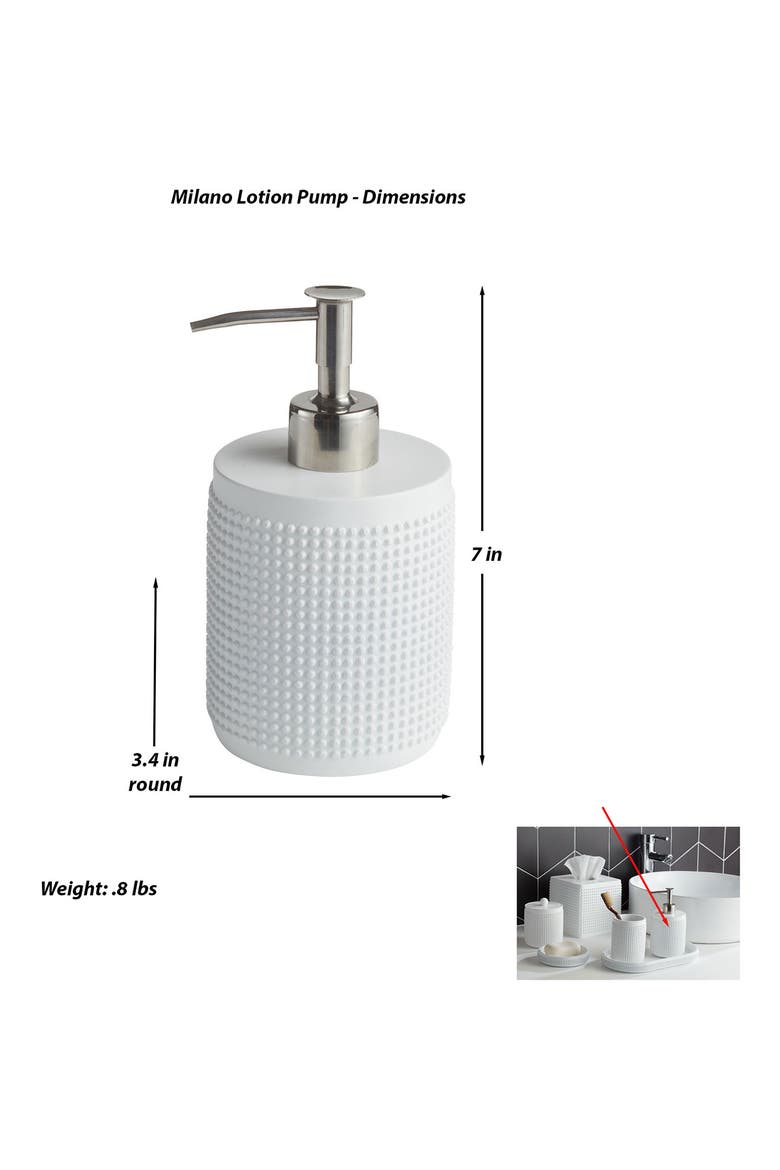 Milano Lotion Pump, Alternate, color, WHITE