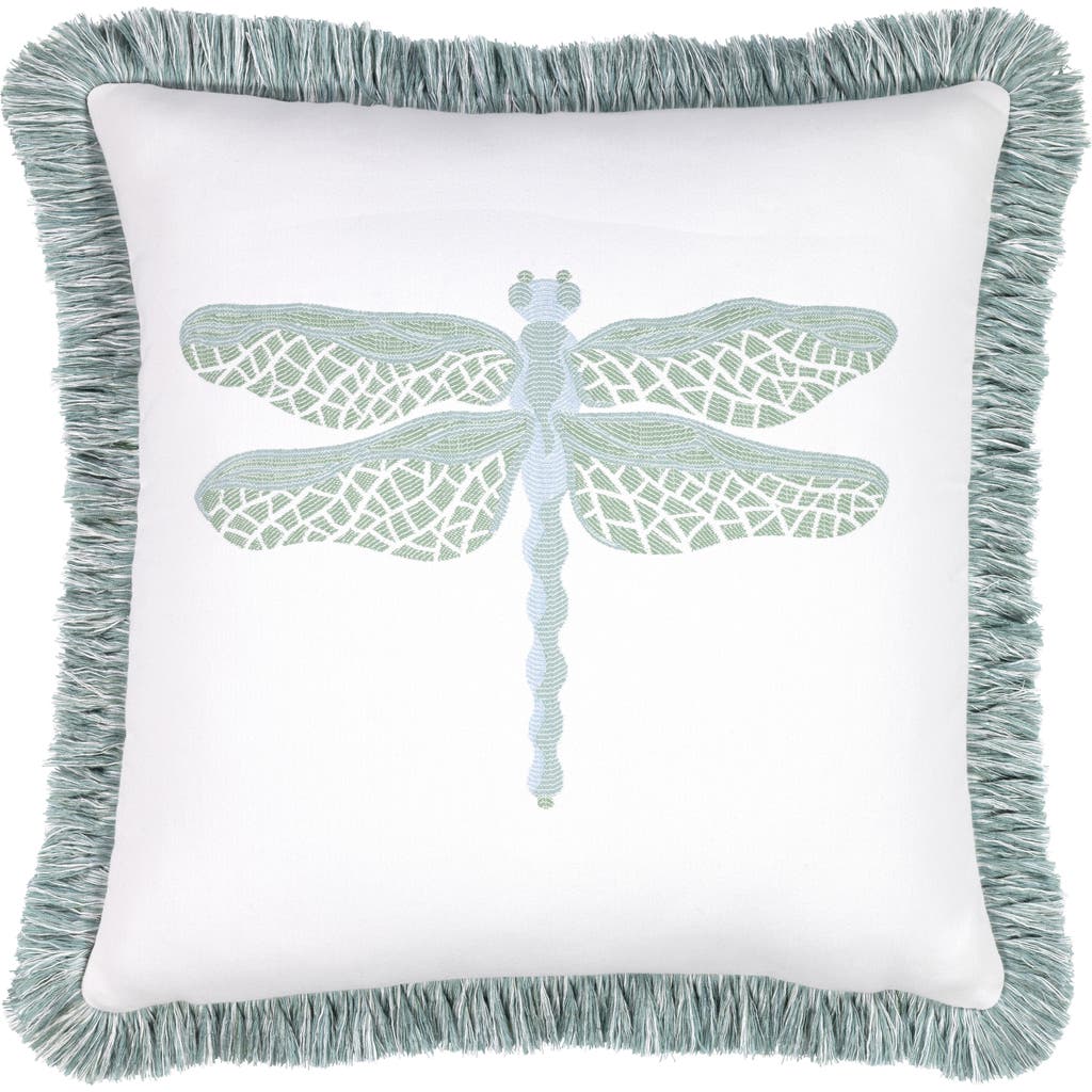 Elaine Smith Dragonfly Jacquard Indoor & Outdoor Woven Fringed Accent Pillow