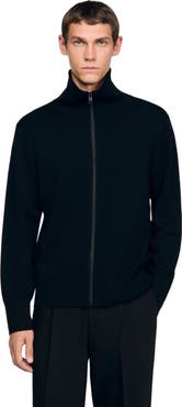 SANDRO Zip-up wool cardigan