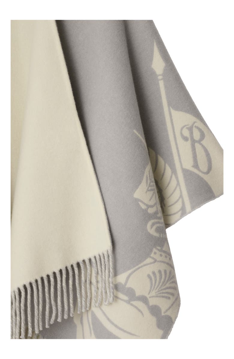 Burberry EKD Wool Cashmere Cape, Alternate, color, Pigeon Grey