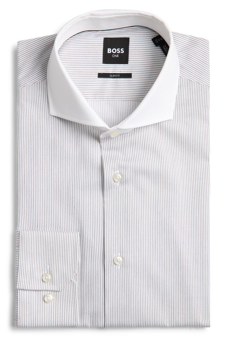 Hank Trim Fit Cotton Button Shirt, Alternate, color, BLACK