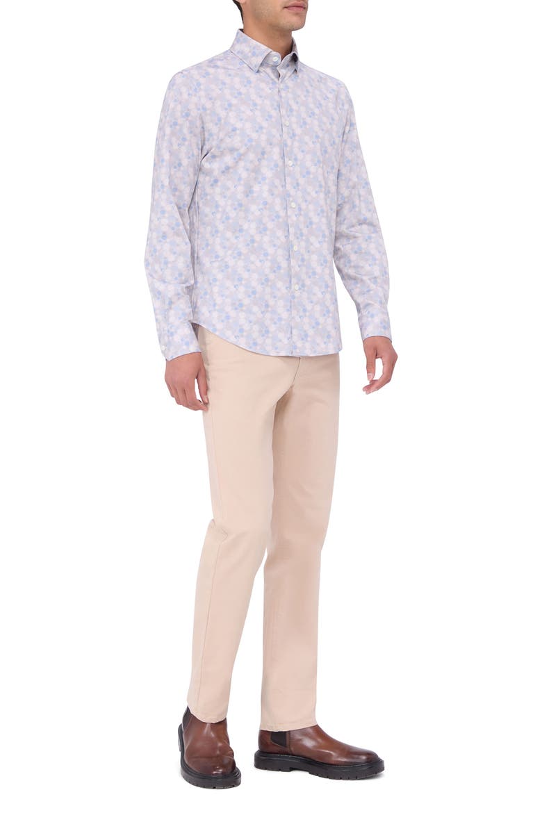 Bugatchi Jax OoohCotton<sup>®</sup> Dot Print Button-Up Shirt, Alternate, color,