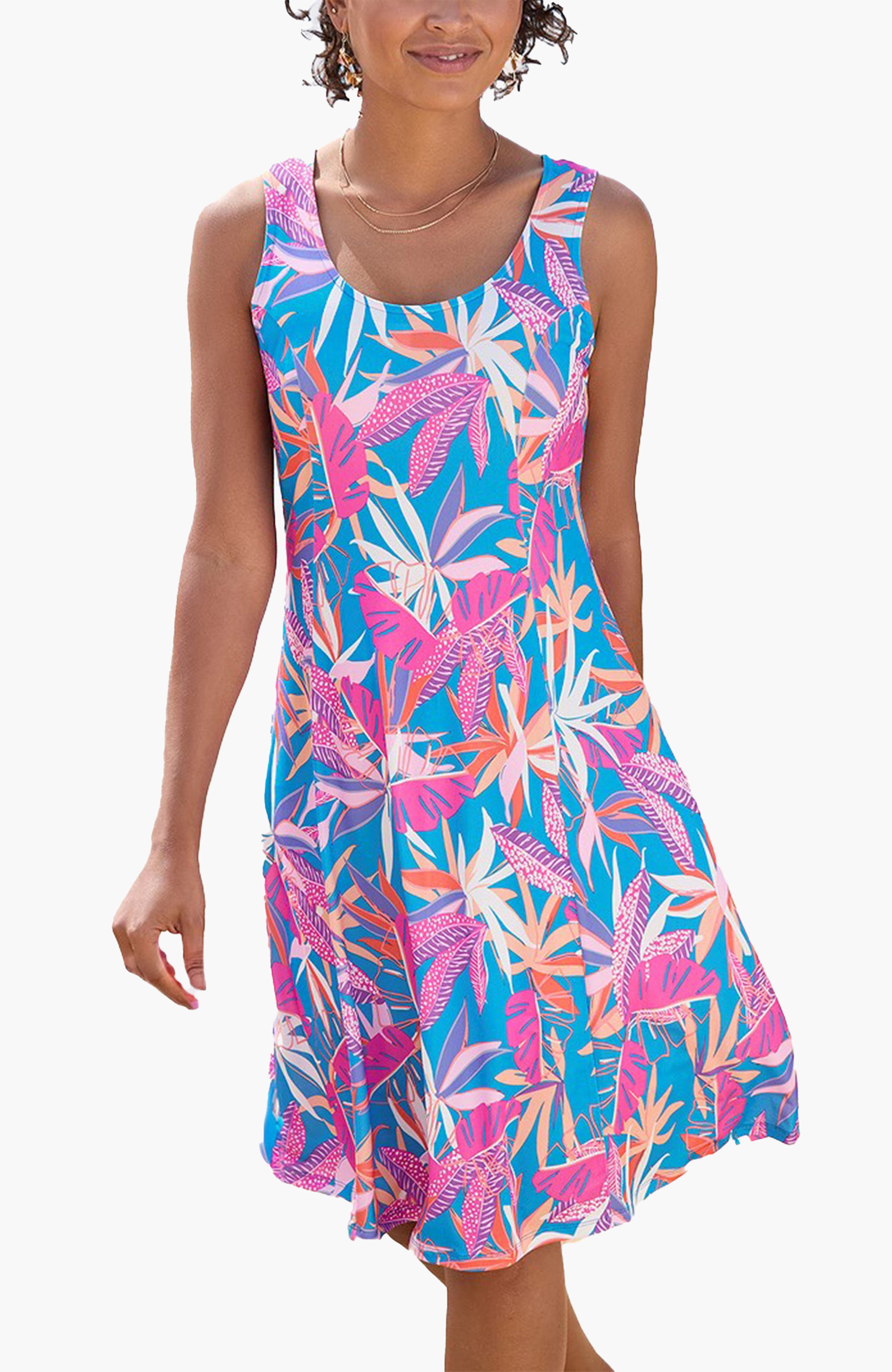 Women's Strappy Back Print Dress - image 5