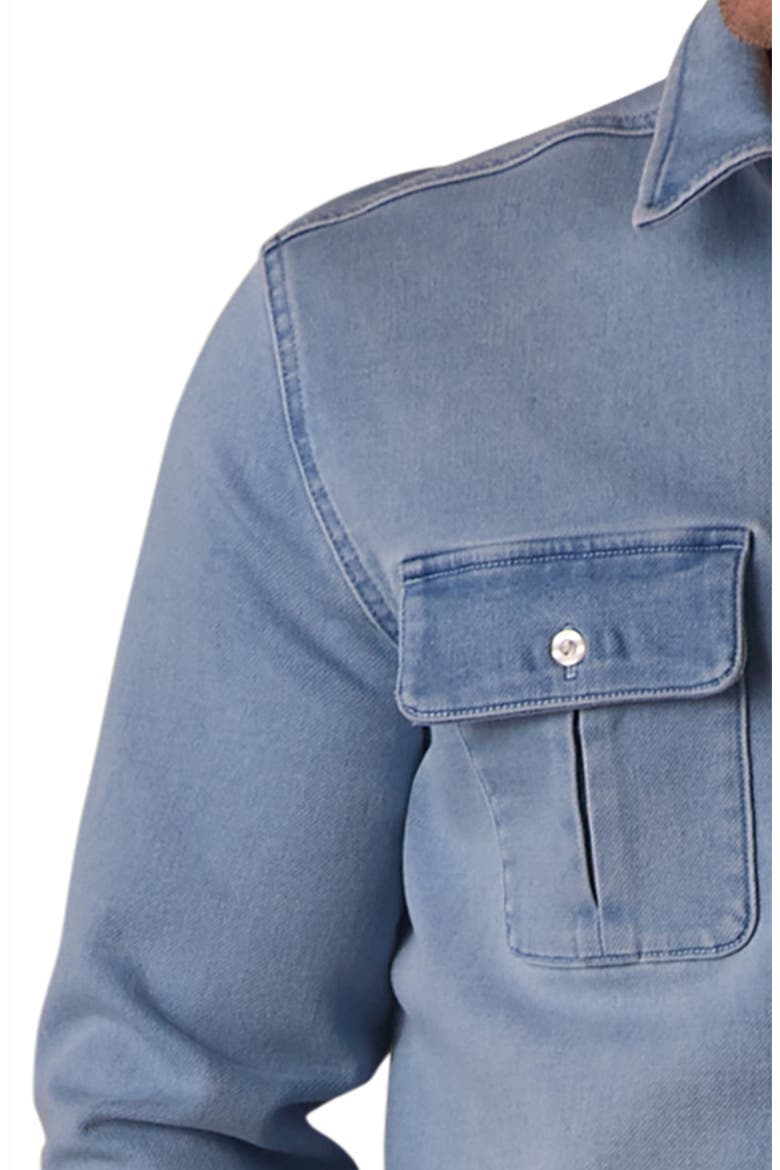 Comfort Terry Cloth Shirt Jacket, Alternate, color, LIGHT WASH