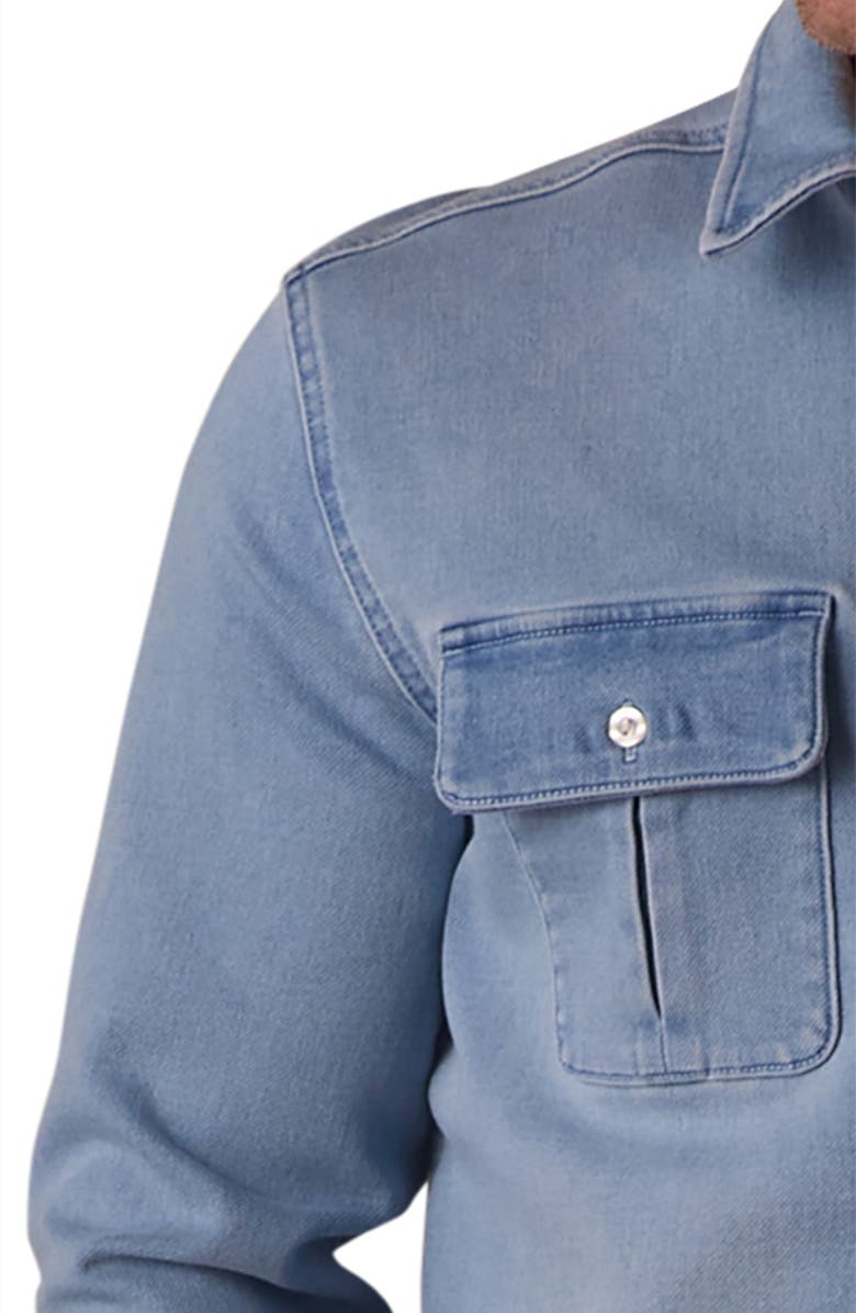 The Normal Brand Comfort Terry Cloth Shirt Jacket, Alternate, color, Light Wash