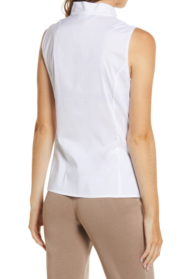 Sleeveless Woven Shell, Alternate, color, WHITE