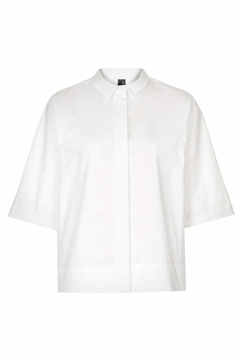 Short Sleeve Cotton Shirt, Alternate, color, WHITE