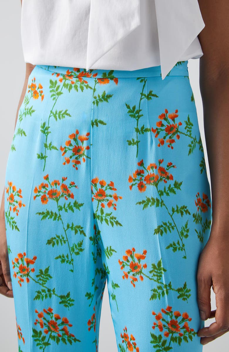 LK Bennett Esme Norse Floral Wide Leg Trousers, Alternate, color, Norse Blue Multi